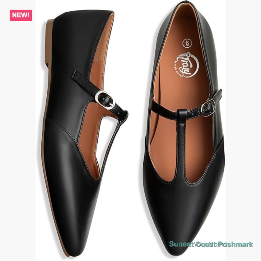 Mary Jane Flats With Adjustable Buckle Arch Support Ballet Shoes